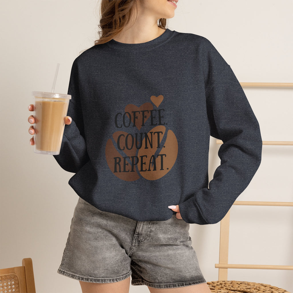 Coffee. Count. Repeat. Crewneck Sweatshirt