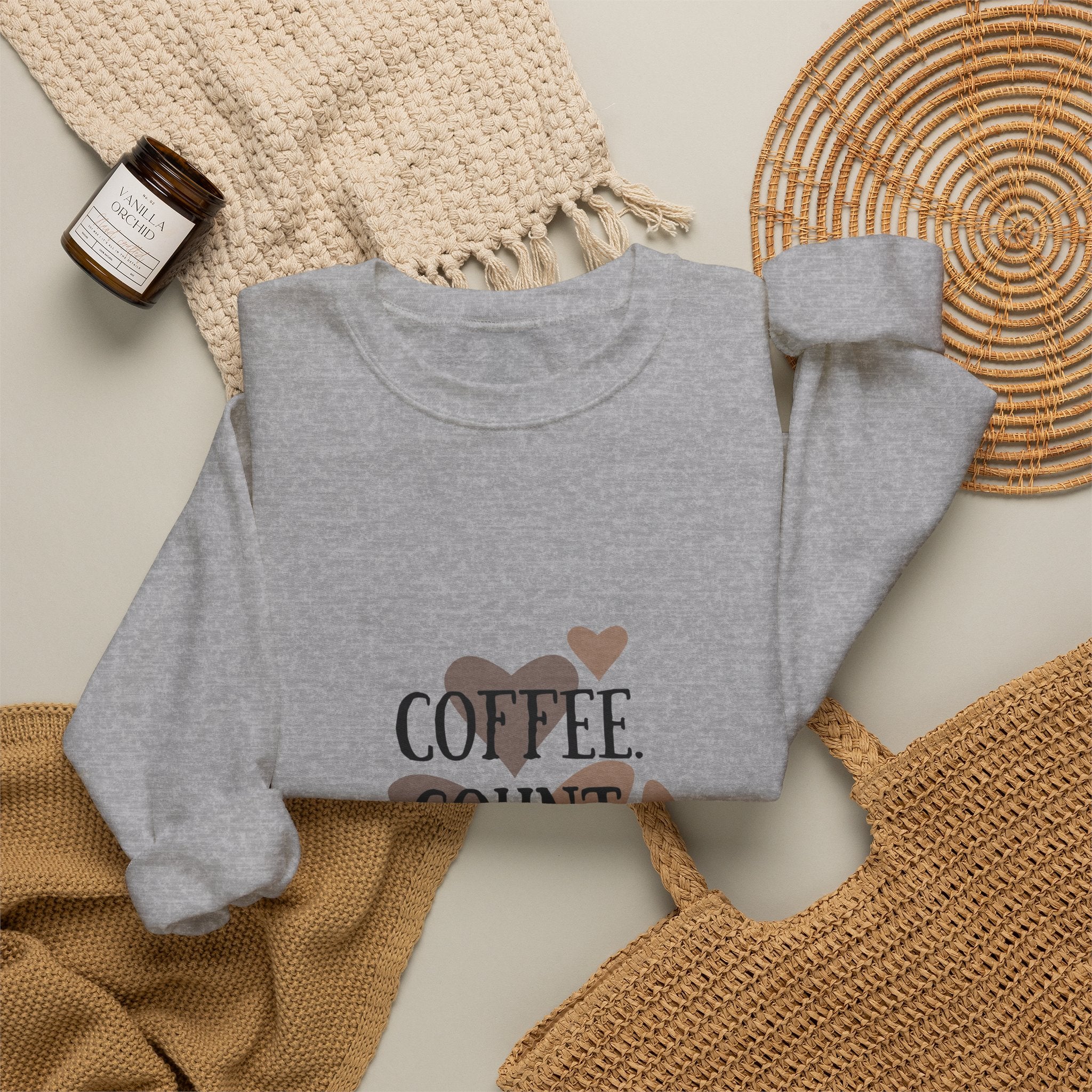 Coffee. Count. Repeat. Crewneck Sweatshirt