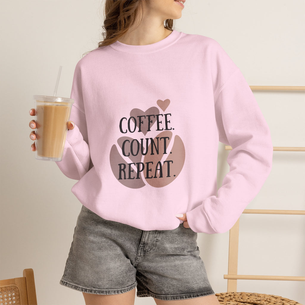 Coffee. Count. Repeat. Crewneck Sweatshirt