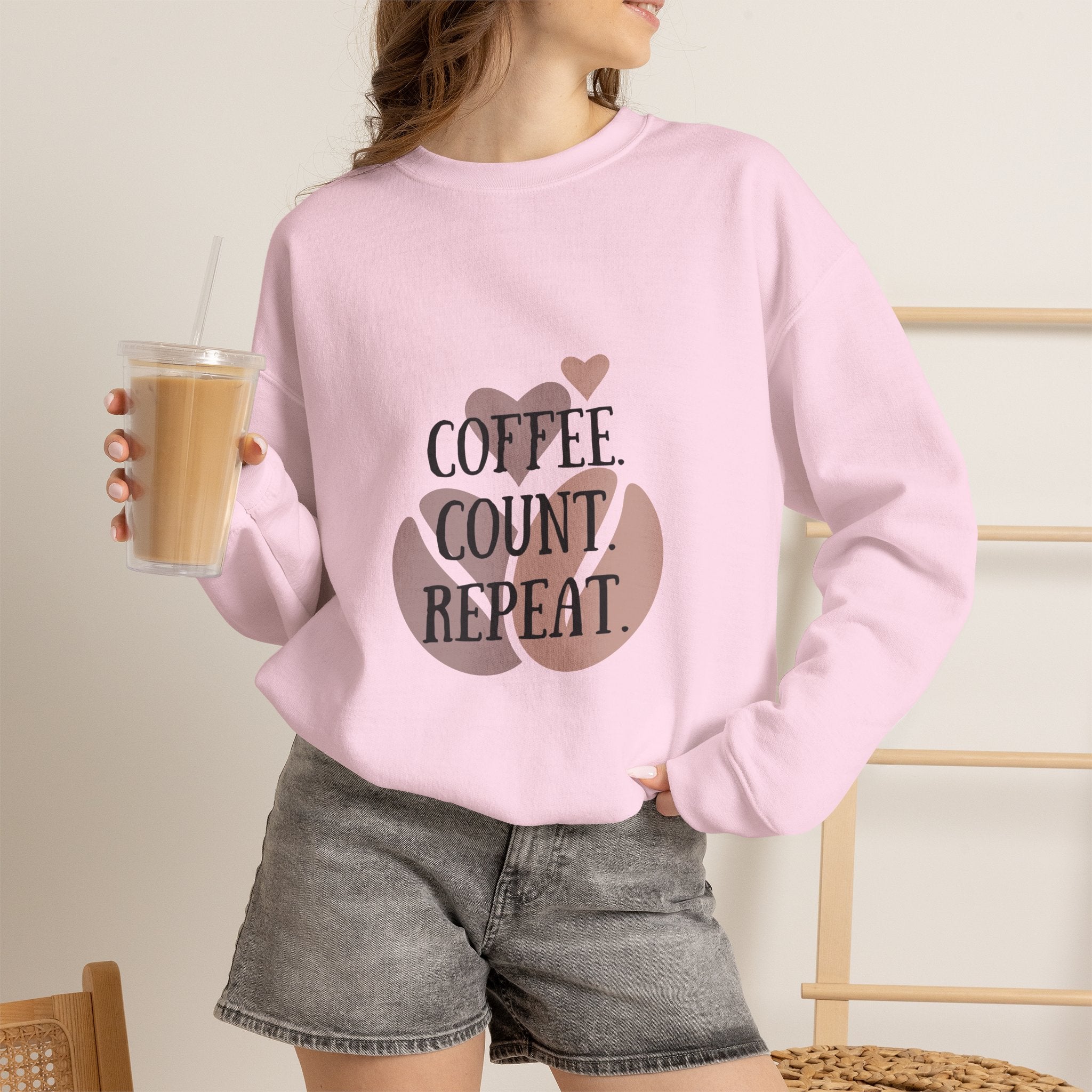 Coffee. Count. Repeat. Crewneck Sweatshirt
