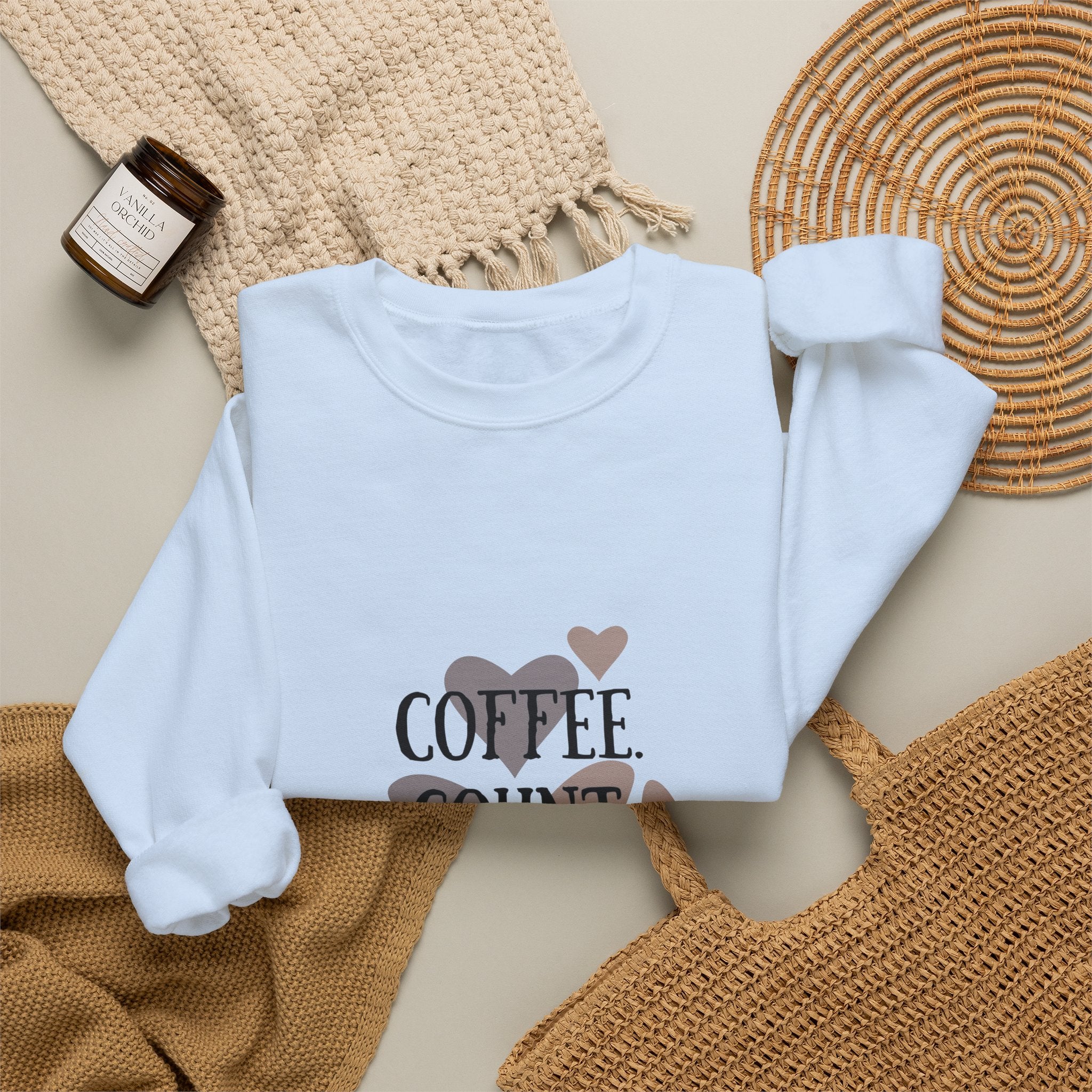 Coffee. Count. Repeat. Crewneck Sweatshirt