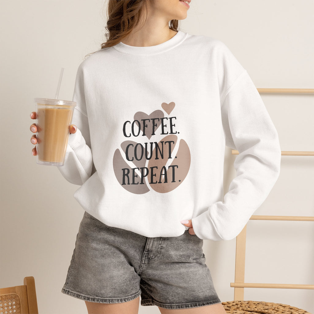Coffee. Count. Repeat. Crewneck Sweatshirt