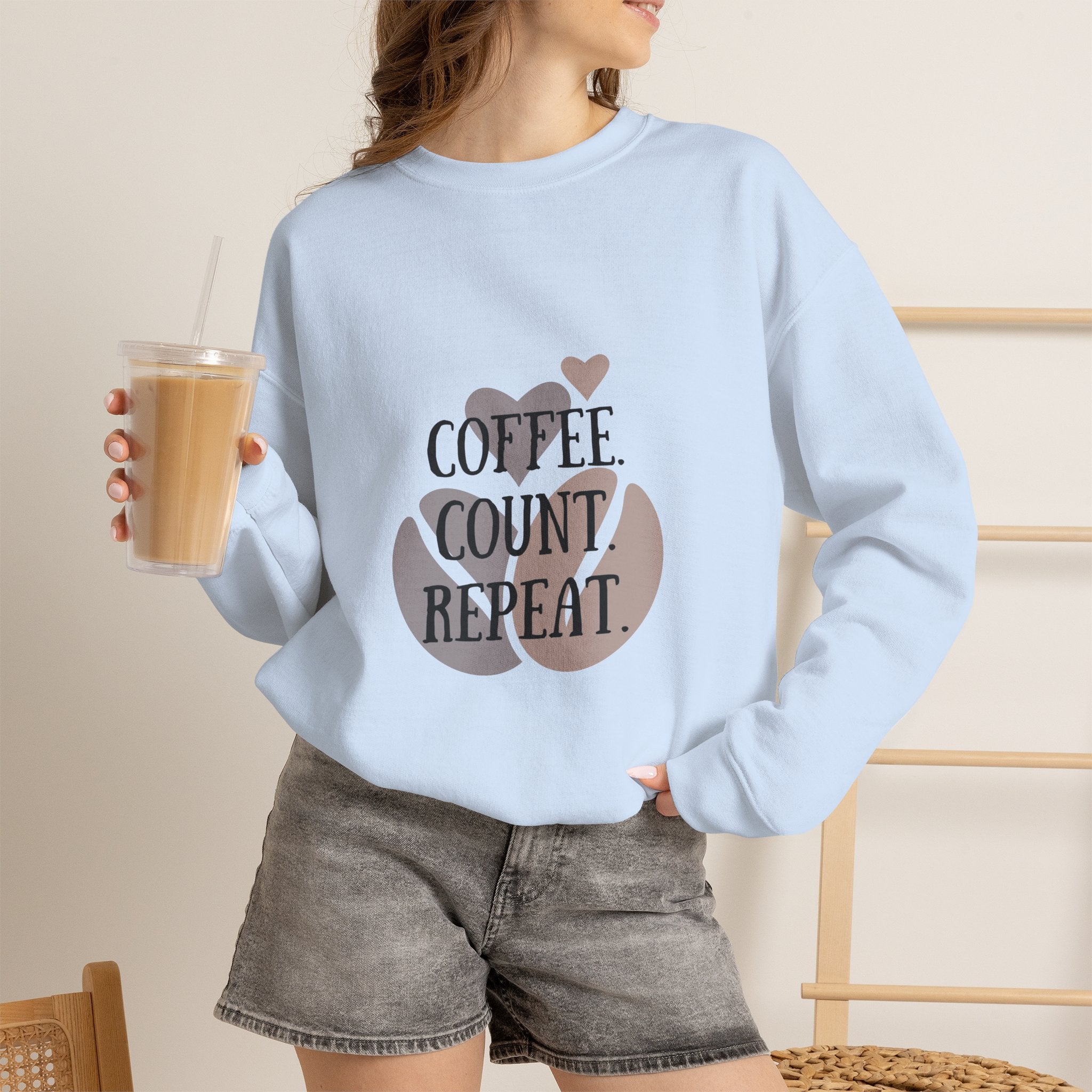 Coffee. Count. Repeat. Crewneck Sweatshirt