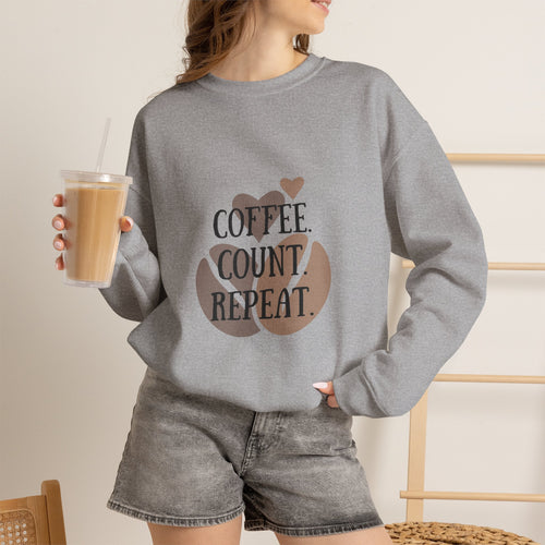 Coffee. Count. Repeat. Crewneck Sweatshirt